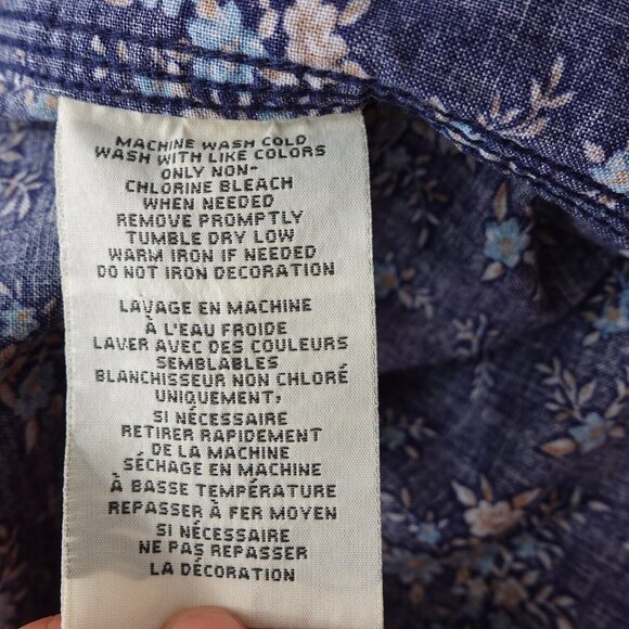 RALPH LAUREN Denim Supply Shirt Extra Large Mens Navy Floral Hawaiian Camp XXL - Picture 9 of 10